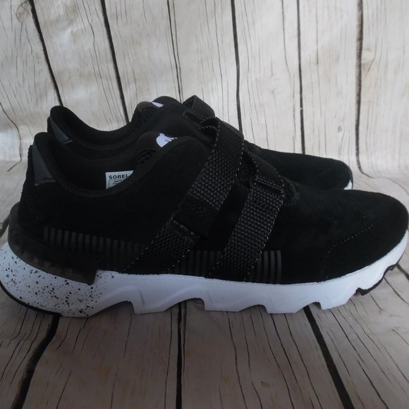Sorel Kinetic Lite Strap Black Suede Casual Logo Running Cushion Sneakers Shoes - Picture 7 of 16